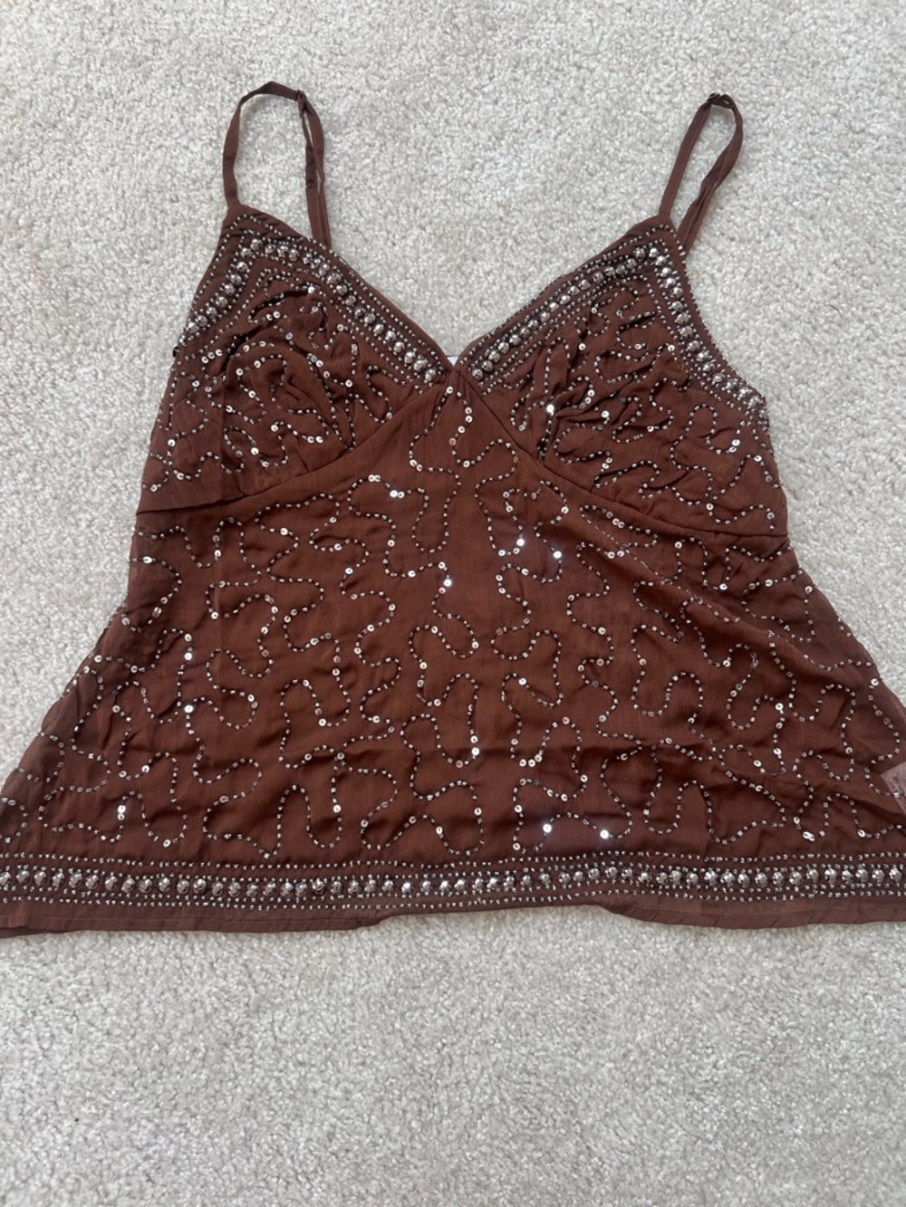 Live 4 Truth Brown Beaded Cami Top
